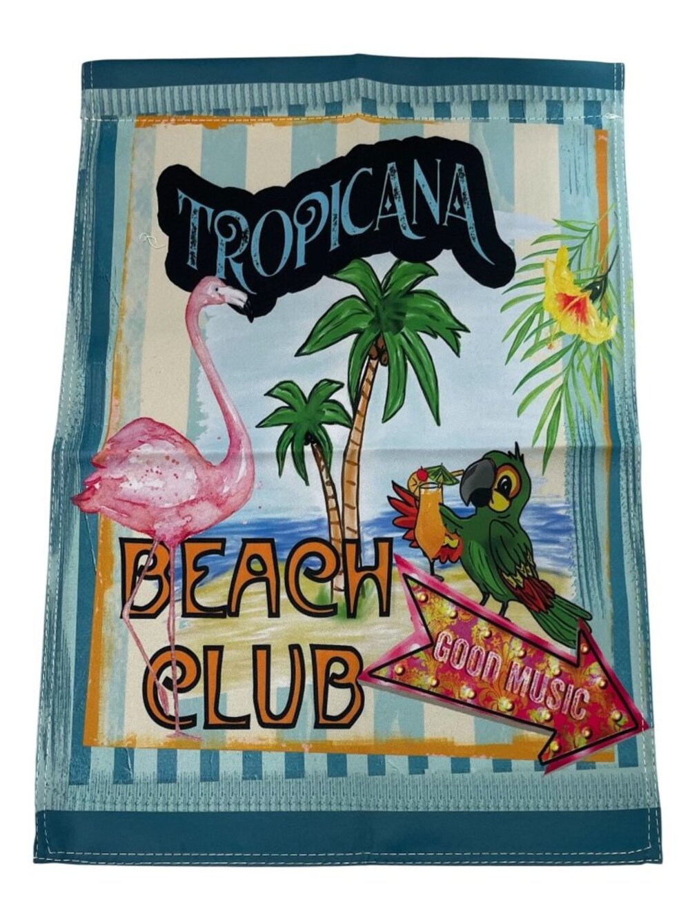 Flags Galore Tropicana Beach Club Garden Flag Flamingo Parrot Tropical 12x18 New